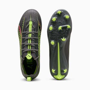 Chaussures de soccer à crampons pour terrain ferme/terrain artificiel ULTRA 5 PRO Enfant et adolescent, Matte Aged Silver-Yellow Alert-Sun Struck, extralarge